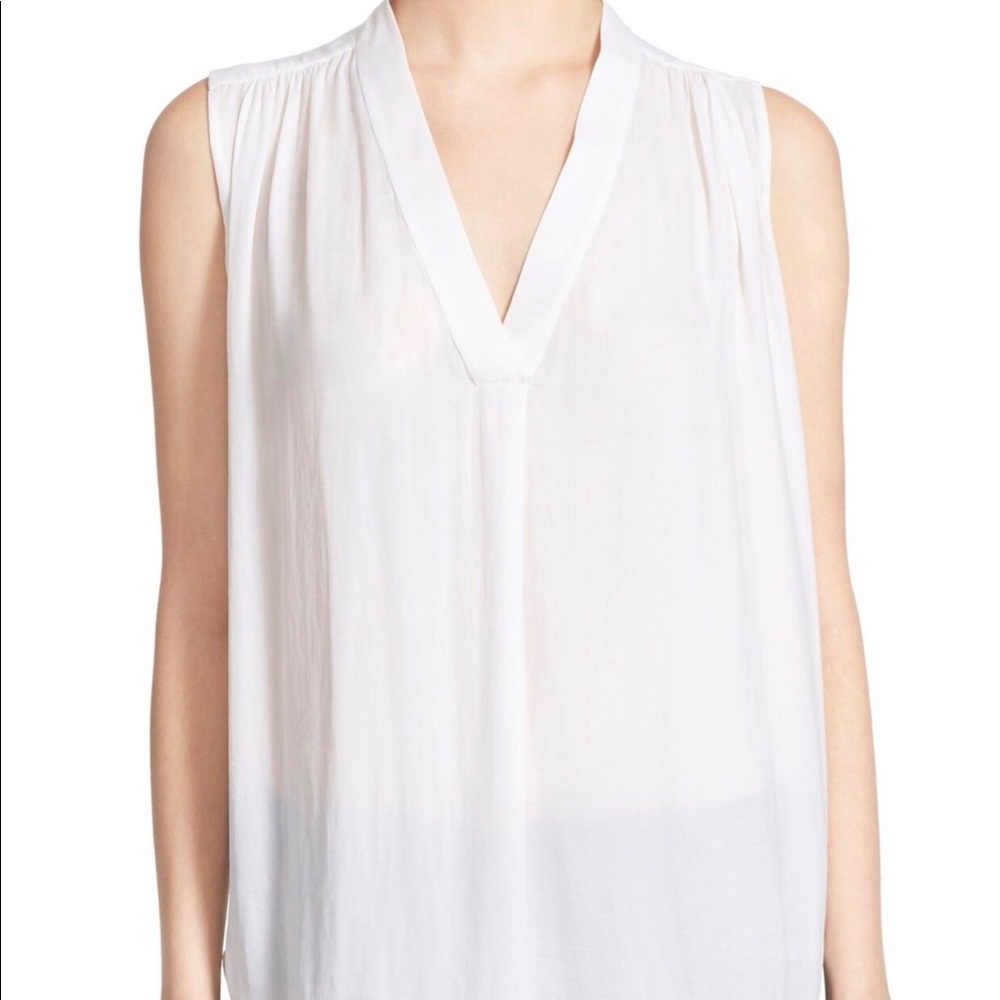 Shirred Shoulder Sleeveless Top - VINCE.